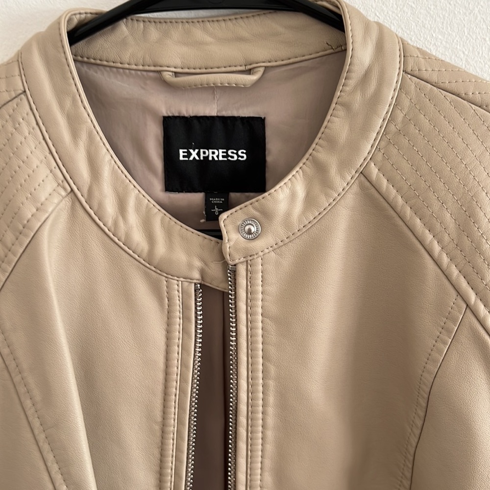 Express Nude Faux-Leather Jacket - Picture 4 of 5